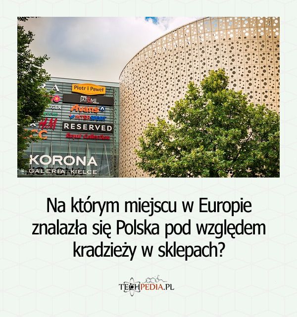 Na którym miejscu w Europie znalazła się Polska pod względem kradzieży w sklepach?