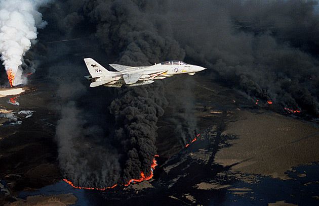 Grumman F-14A Tomcat podczas I wojny w Iraku.