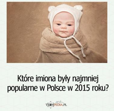 Które imiona były najmniej popularne w Polsce w 2015 roku?
