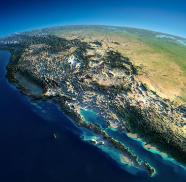 Mapa gór na podstawie zdjęć NASA - Zachodnie wybrzeże Ameryki Północnej.